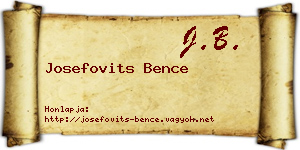 Josefovits Bence névjegykártya