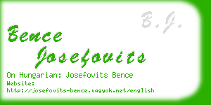 bence josefovits business card